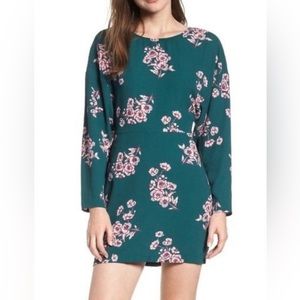 Leith Green Pink Floral Dress